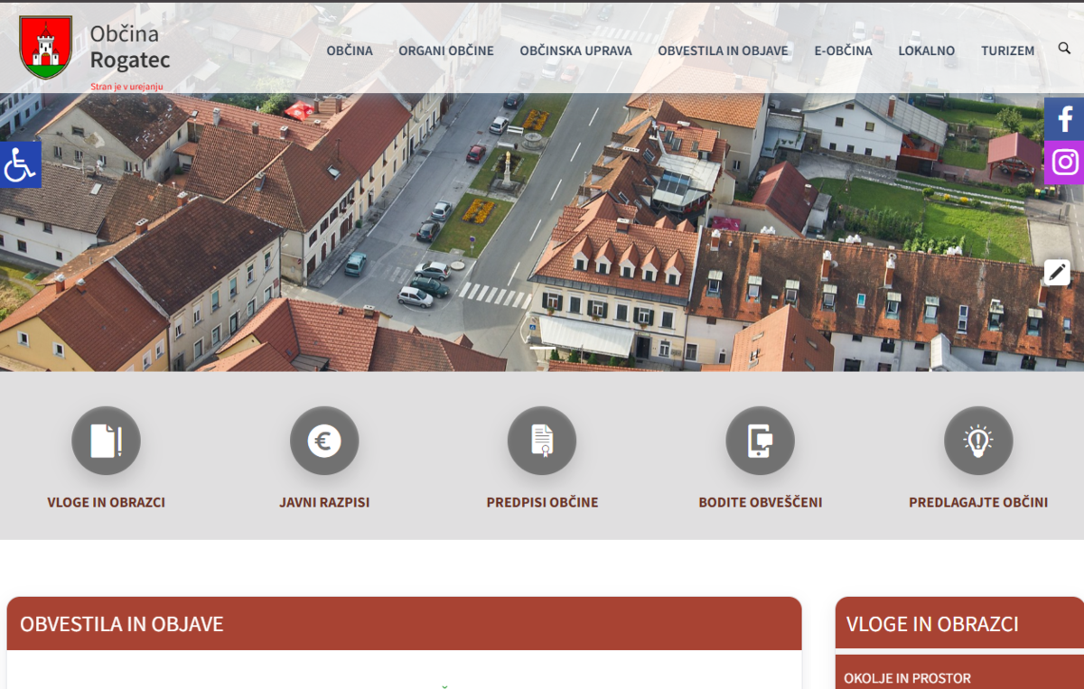 Spletna stran Občine Rogatec